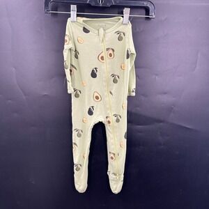 KYTE Baby avocado one peice sleeper pajama zip front footed 6 12